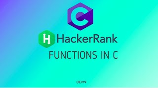 4  Functions in C  Hackerrank C Solutions [upl. by Assilak477]