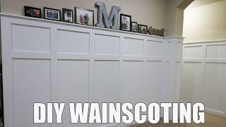 DIY WAINSCOTING for HALF THE COST 💵 [upl. by Adnov]