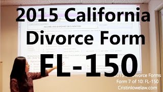 Filing California Divorce Forms Form 7 of 10 the FL150 [upl. by Anoid]