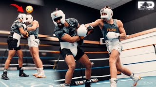 PROFESSIONAL BOXER SPARRING  Day in Camp INTENSE [upl. by Maryjane]