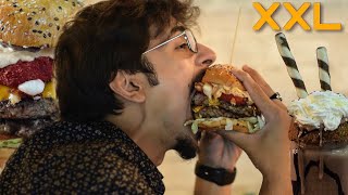 I CHALLENGE YOU TO FINISH THIS XXL BEEF BURGER  MERI TARHA KHA K DIKHAO  BIGGEST BURGER CHALLENGE [upl. by Hanford]