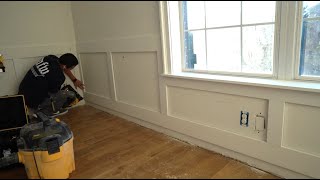 Installing wainscot around a window [upl. by Ysdnyl]