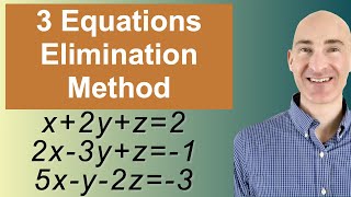 Solving Systems of 3 Equations Elimination [upl. by Acenes]