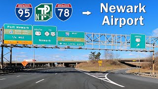 Driving to Newark Airport via NJ TurnpikeI95I78 from North Jersey or New York [upl. by Altis]