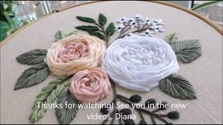 Garden roses Embroidery for beginners [upl. by Sivi]