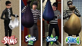 Sims 1 vs Sims 2 vs Sims 3 vs Sims 4  Burglars [upl. by Tamera]