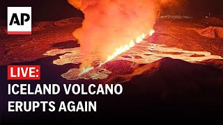 Iceland volcano LIVE Eruption begins again [upl. by Tnecnivleahcim31]