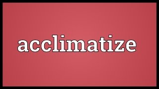 Acclimatize Meaning [upl. by Onilatac]