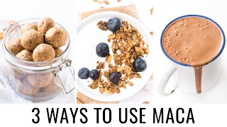 HOW TO USE MACA POWDER  3 healthy recipes [upl. by Ashjian]