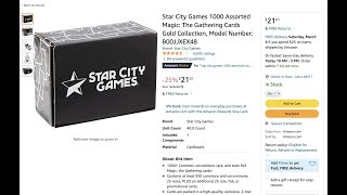 Star City Games  1000 Magic the Gathering Assorted Cards  Unboxing Amazon by Near Mint MTG [upl. by Putscher10]