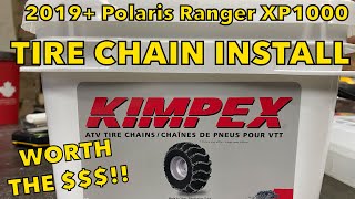 2019 Polaris Ranger XP1000 Tire Chain Install And Test Drive  KIMPEX [upl. by Ulrick]