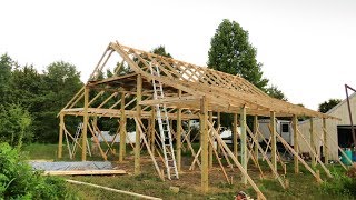 Pole Barn Construction Part 2 Pole Barn Framing  Useful Knowledge [upl. by Redep]