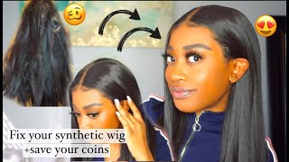 How To ReviveSlay Synthetic Wig  Restore Old Wigs [upl. by Ecirpac]