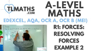 ALevel Maths R114 Forces Resolving Forces Example 2 [upl. by Flatto224]