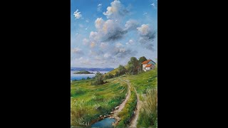 Manzara Akrilik Boya Landscape Painting [upl. by Ardnnaed615]