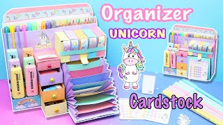 Unicorn 🦄 Desk Organizer from Cardstock  Paper Organizer  aPasos Crafts DIY [upl. by Jerald137]