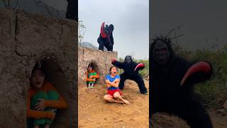 2 Ferocious Gorilla Monsters Attack 2 Beautiful Brave Girls Screaming In Terror [upl. by Ardnaeel]