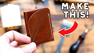 Making a simple MINIMALIST WALLET  Free PDF Pattern [upl. by Anaet]