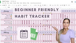 How To Create Habit Tracker with Google Sheets  FREE TEMPLATE [upl. by Eislrahc]