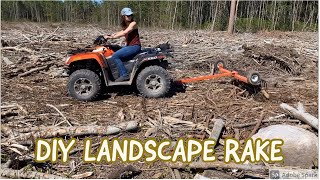 DIY Homemade Landscape Rake ATV Pull Behind [upl. by Wistrup]