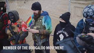 Armed ‘boogaloo boys’ gather at Michigan Capitol [upl. by Yrhcaz]