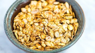 Easy Roasted Pumpkin Seeds Recipe [upl. by Asyen]