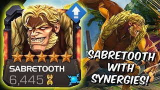 5 Star Sabretooth Rank Up amp Variant  The Maze Gameplay w Synergies  Marvel Contest Of Champions [upl. by Nero]