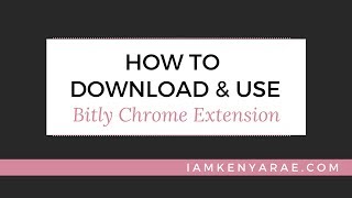 How To Download amp Use Bitly Chrome Extension [upl. by Macguiness748]