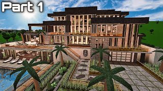 Bloxburg Modern Luxury Mansion Speedbuild Part 15 Exterior [upl. by Oninotna]