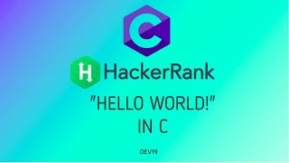 1  quotHello Worldquot in C  Hackerrank C Solutions [upl. by Nomaid]