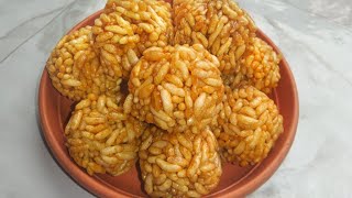 মুড়ির মোয়া তৈরির রেসিপি  Puffed Rice Recipe  Murir Moa Recipe [upl. by Elleinaj514]