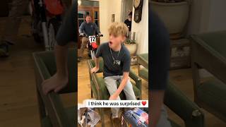 Boys reaction to toy not knowing its real dirt bike is adorable ❤️  Dad almost ruined surprise 😂 [upl. by Adihaj]