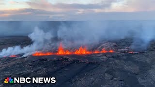 Eruption at Hawaiis Kīlauea volcano seen from helicopter [upl. by Kal394]