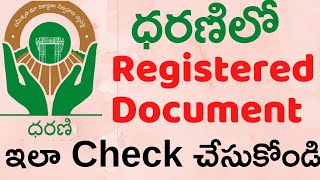 Registered Document Details in Dharani Online  How to Check Registered Document Details Telangana [upl. by Atsirhc]