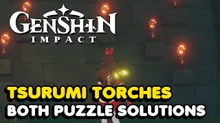 How To Solve The Torch Puzzles In Genshin Impact Tsurumi Island [upl. by Fons948]