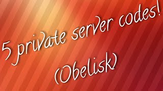 5 free private server codes for the Obelisk village  Shindo Life [upl. by Ehpotsirhc715]