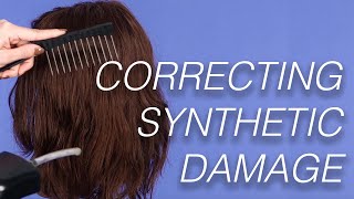 Correcting Synthetic Wig Damage  Wigs 101 [upl. by Sacram752]