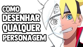 COMO DESENHAR QUALQUER PERSONAGEM DE MANGÁ E ANIME [upl. by Namra]