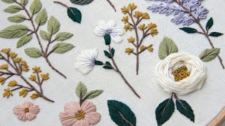 Lilac and cherry blossom Embroidered Botanical elements for beginners [upl. by Aerda78]