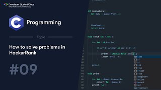 9 How to solve problems on HackerRank  C Tutorials  DSC KIIT [upl. by Wessling]