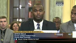 Myron Rolle Opening Statement CSPAN [upl. by Ahsiyk460]