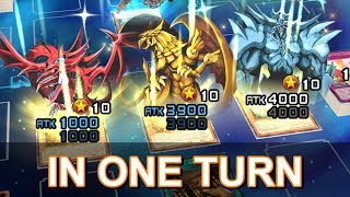 YuGiOh Duel Links Summoning 3 Egyptian Gods in one turn [upl. by Alvira]