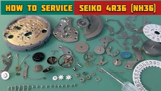 SEIKO Full Service NH36 4R36 Automatic Movement  Assembly and Disassembly Tutorial  SolimBD [upl. by Chevalier]