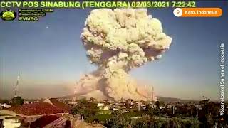 Timelapse shows multiple eruptions of Indonesias volcano [upl. by Wynn]