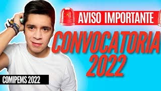 FECHA DE CONVOCATORIA Y PREREGISTRO 2022  COMIPEMS 2022 [upl. by Pape]