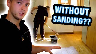 How to Refinish a Wood Floor Without Sanding under 1 hour [upl. by Amick]