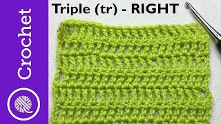 How to Triple Crochet  Beginner Crochet Lesson 4  Right Handed CC [upl. by Rebmyk]