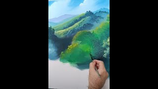 Şelale Akrilik Boya Landscape Painting [upl. by Yrian701]