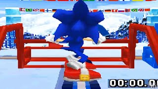 Mario amp Sonic at the Olympic Winter Games DS  All Characters Snowboard Cross Gameplay [upl. by Aidekal786]