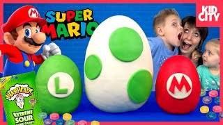 KidCity Opens Super Mario PlayDoh Surprise Eggs [upl. by Christiansen]